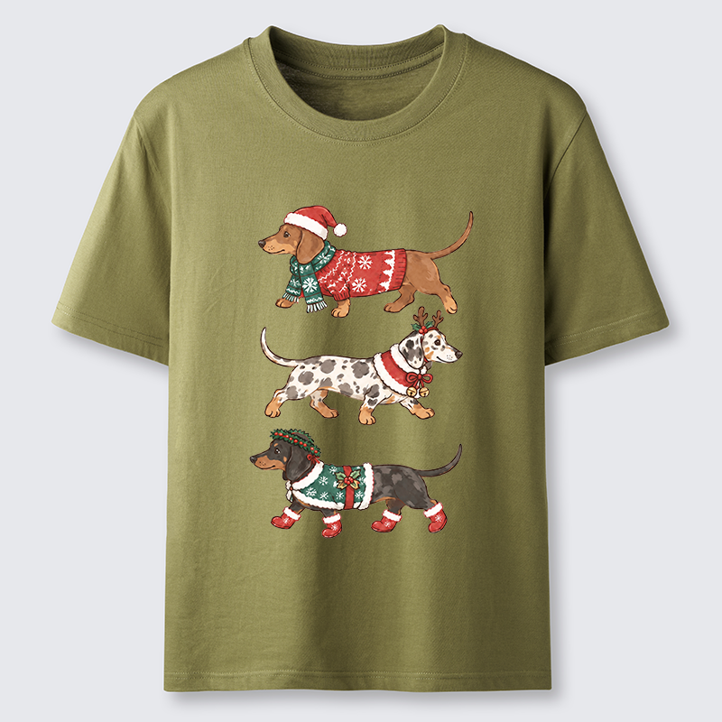 Tokyo-Tiger Christmas Dachshund Trio Classic T-Shirt