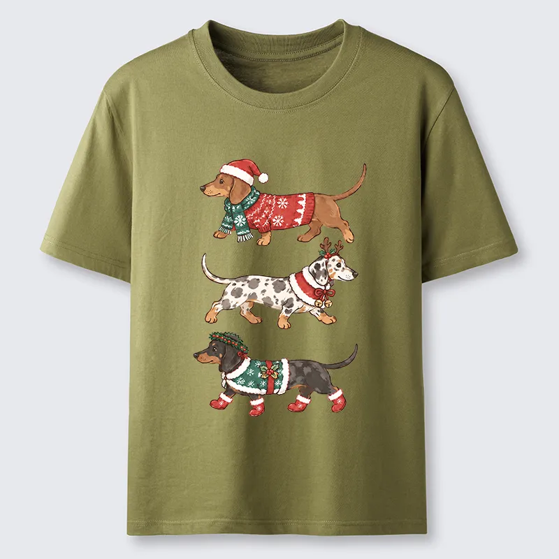 Tokyo-Tiger Christmas Dachshund Trio Classic T-Shirt
