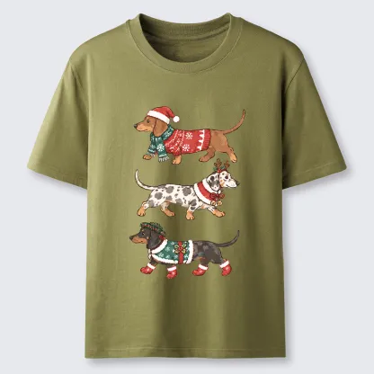 Tokyo-Tiger Christmas Dachshund Trio Classic T-Shirt