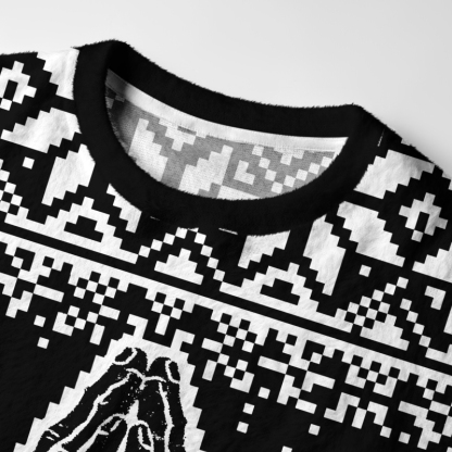 Tokyo-Tiger Funny Zen:Namaste Bitches Fuzzy Christmas Ugly Sweatshirt