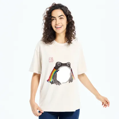 Tokyo-Tiger Pride Frog Cheerful Vibe Washed T-Shirt 