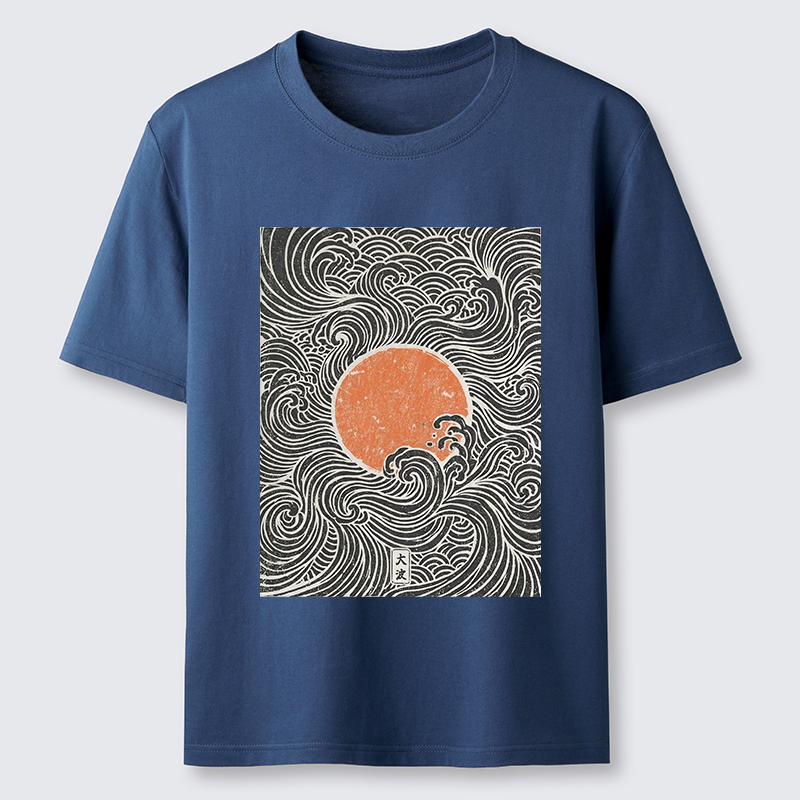 Tokyo-Tiger Ukiyo-e Sun And Waves Classic T-Shirt