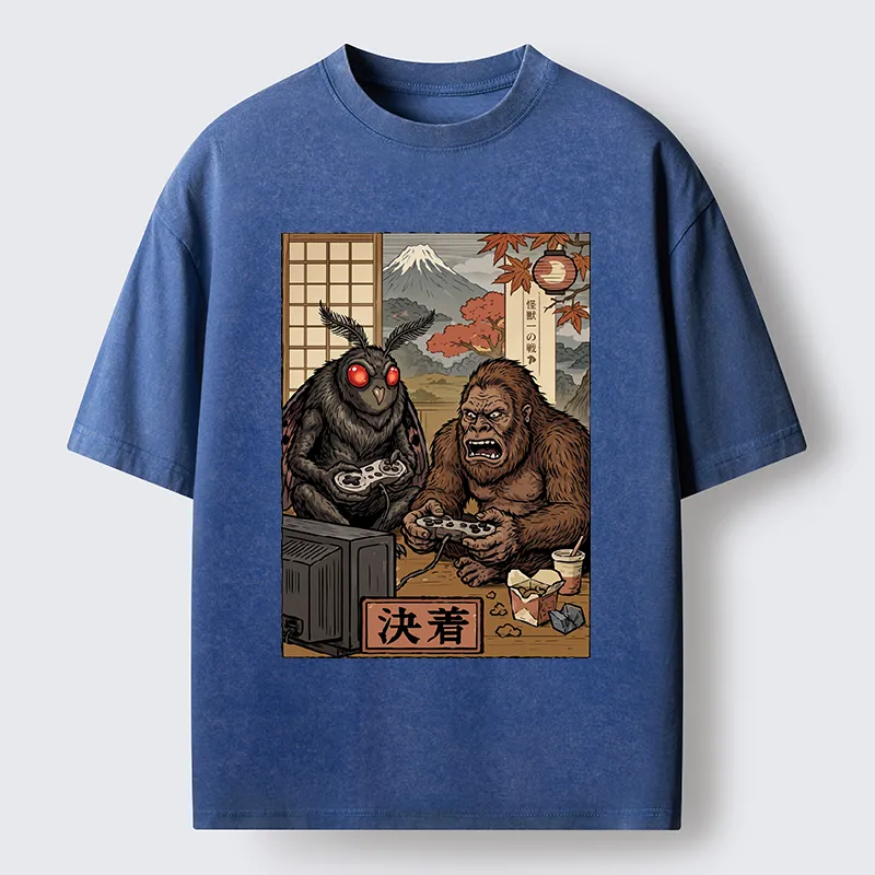 Tokyo-Tiger Game Monster Duo Washed T-Shirt