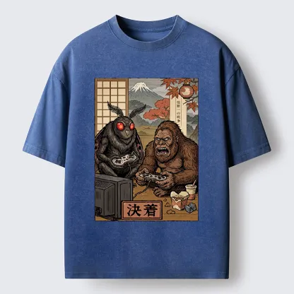 Tokyo-Tiger Game Monster Duo Washed T-Shirt