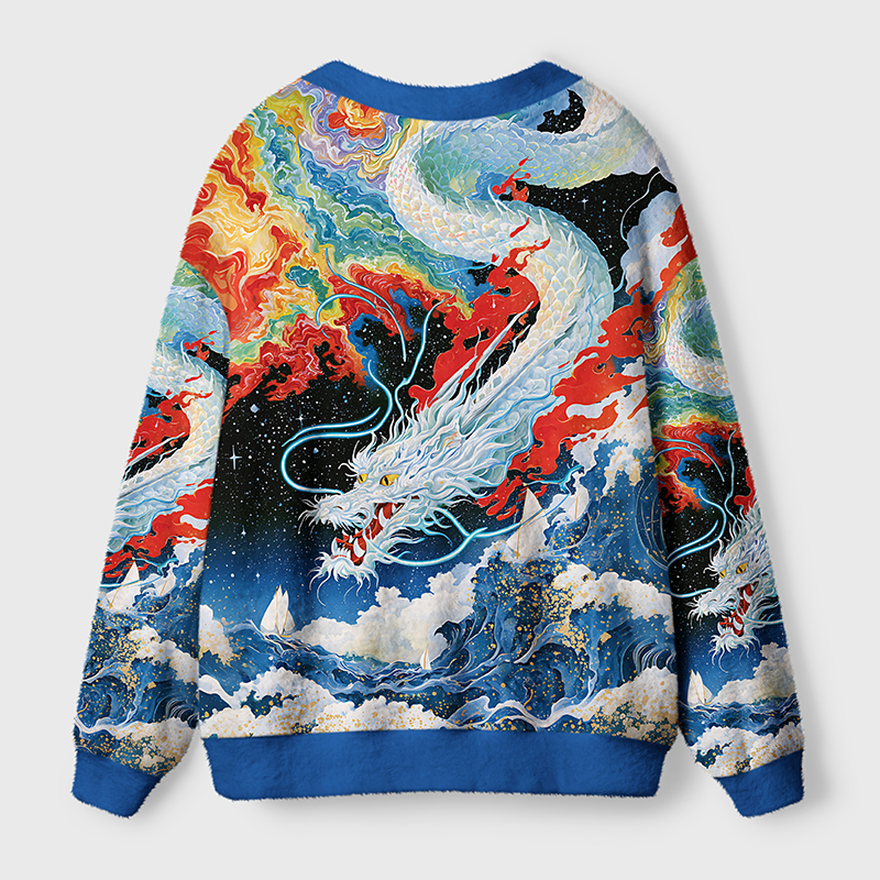 Tokyo-Tiger Celestial Sea Dragon Ugly Cardigan Sweater