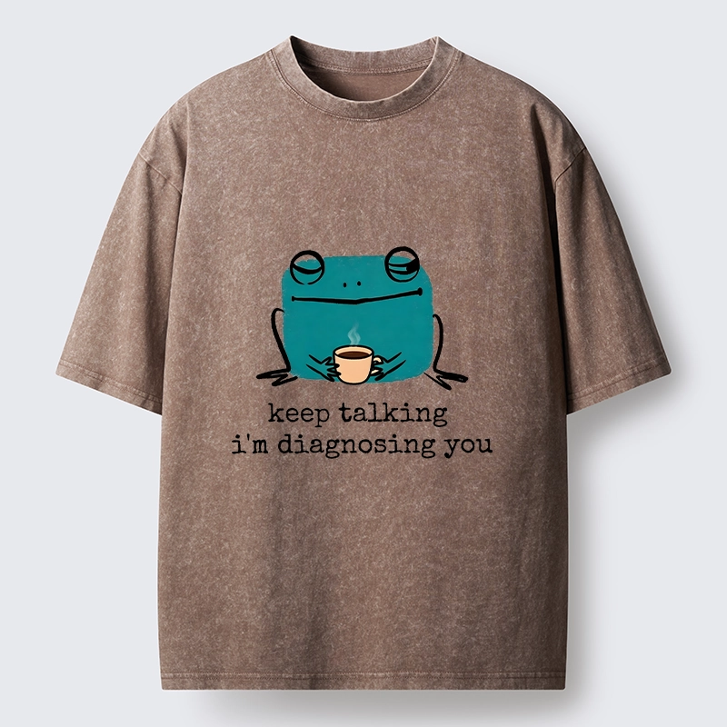 Tokyo‑Tiger Diagnosing Frog Meme Washed T‑Shirt