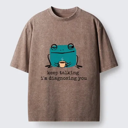 Tokyo‑Tiger Diagnosing Frog Meme Washed T‑Shirt