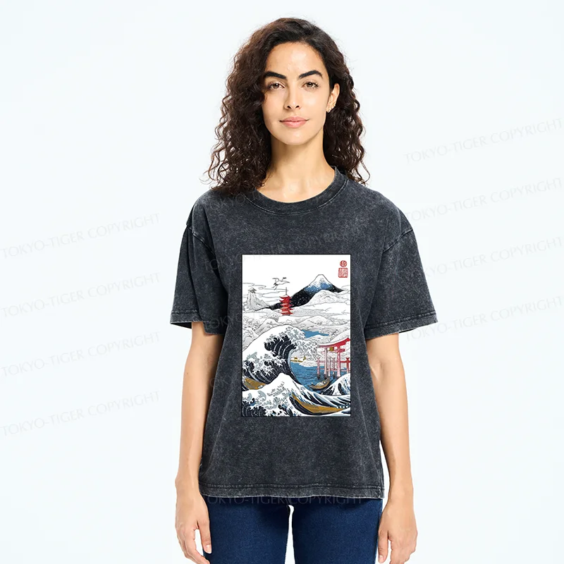 Tokyo-Tiger Snowy Japan Washed T-Shirt