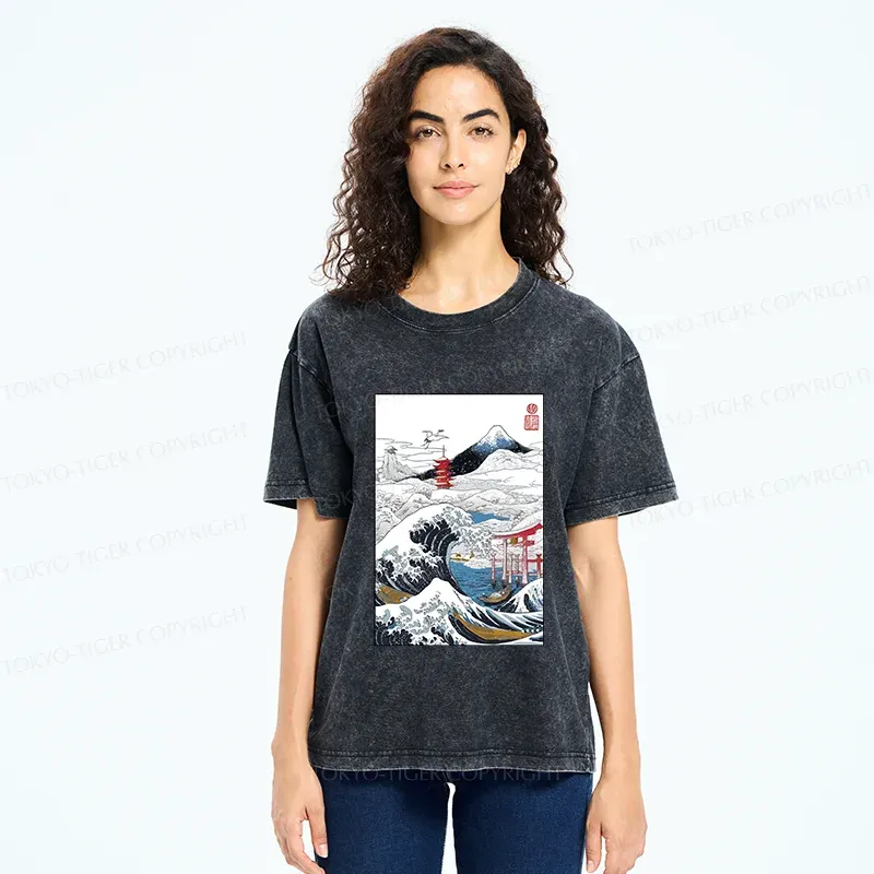 Tokyo-Tiger Snowy Japan Washed T-Shirt