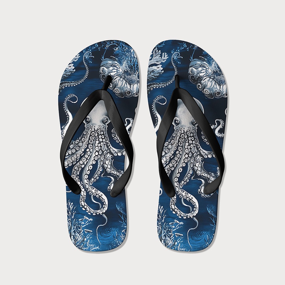 Tokyo-Tiger Deep Sea Octopus Flip Flops