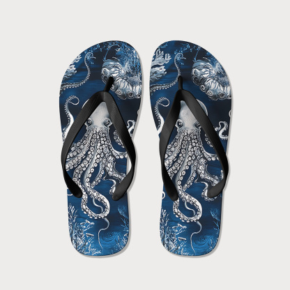 Tokyo-Tiger Deep Sea Octopus Flip Flops