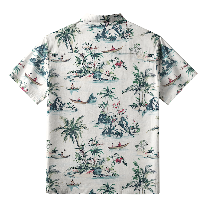 Tokyo-Tiger Tropical Scenery Button-up Shirt