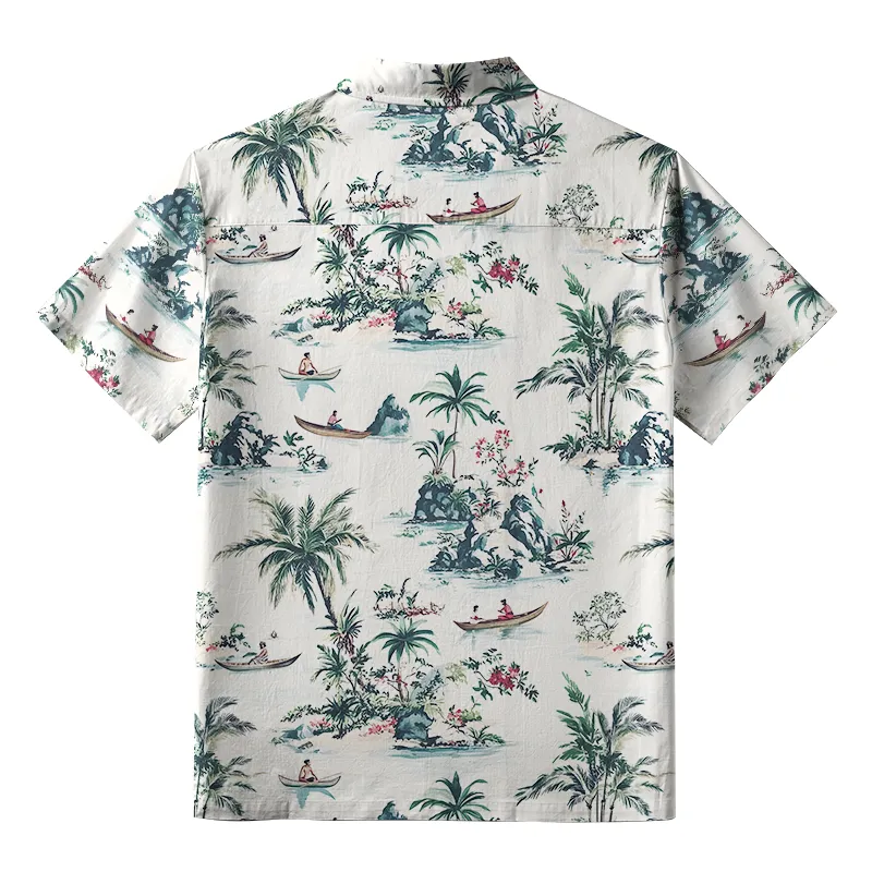 Tokyo-Tiger Tropical Scenery Button-up Shirt
