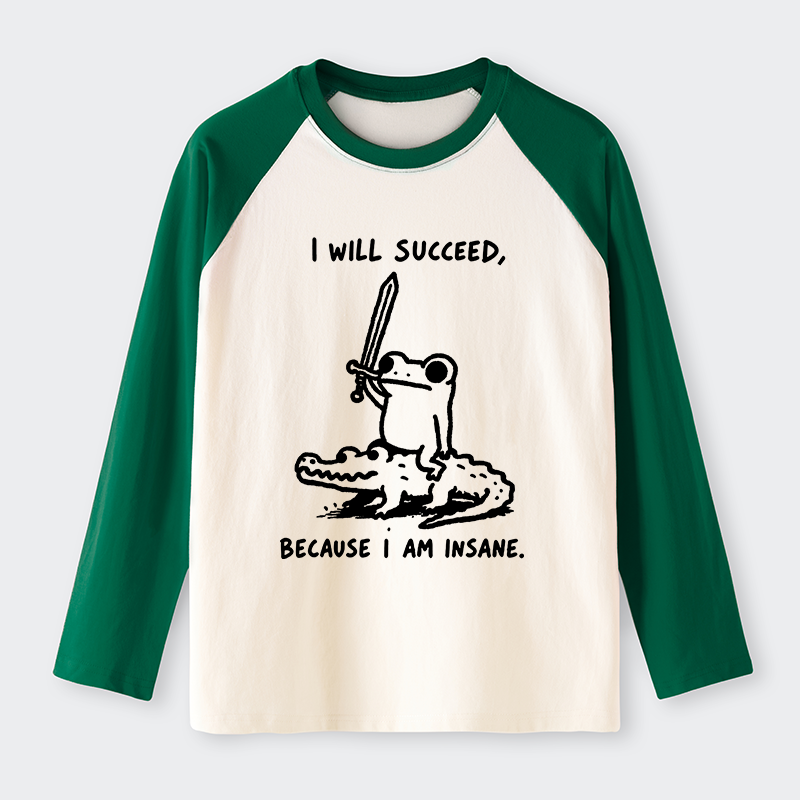 Tokyo-Tiger Warrior Frog Funny Meme Raglan Long Sleeve T-shirt