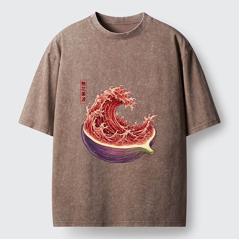 Tokyo‑Tiger Funny Fruit Wave Washed T‑Shirt