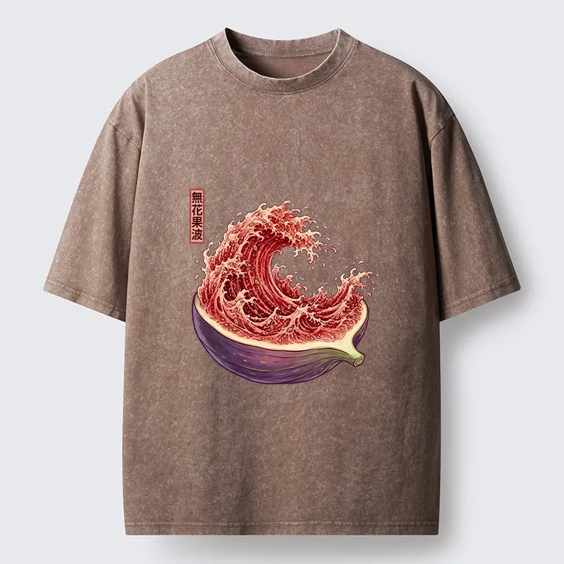 Tokyo‑Tiger Funny Fruit Wave Washed T‑Shirt