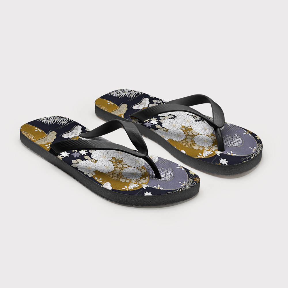 Tokyo-Tiger Japanese Floral Collection Flip Flops