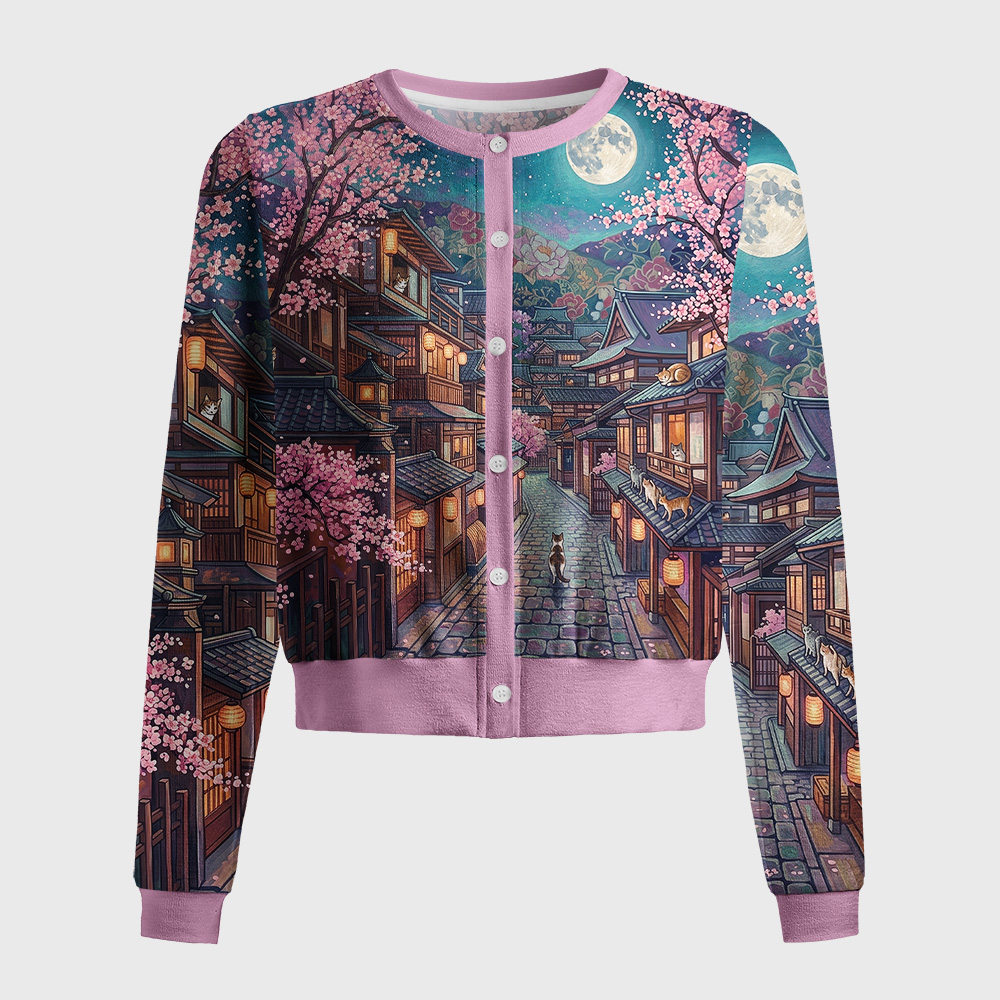 Tokyo-Tiger Cats Of Sakura Town Women's Lightweight Cardigan