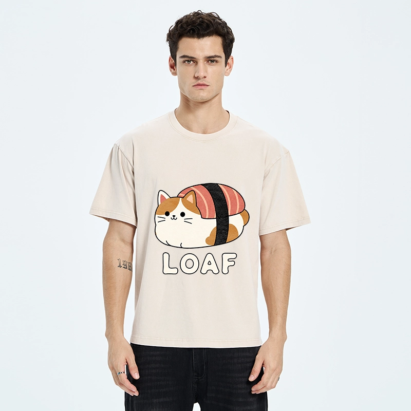 Tokyo-Tiger Cute Tuna Sushi Kitty Loaf Art Washed T-Shirt