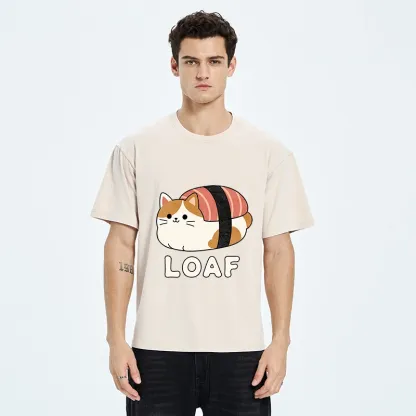 Tokyo-Tiger Cute Tuna Sushi Kitty Loaf Art Washed T-Shirt
