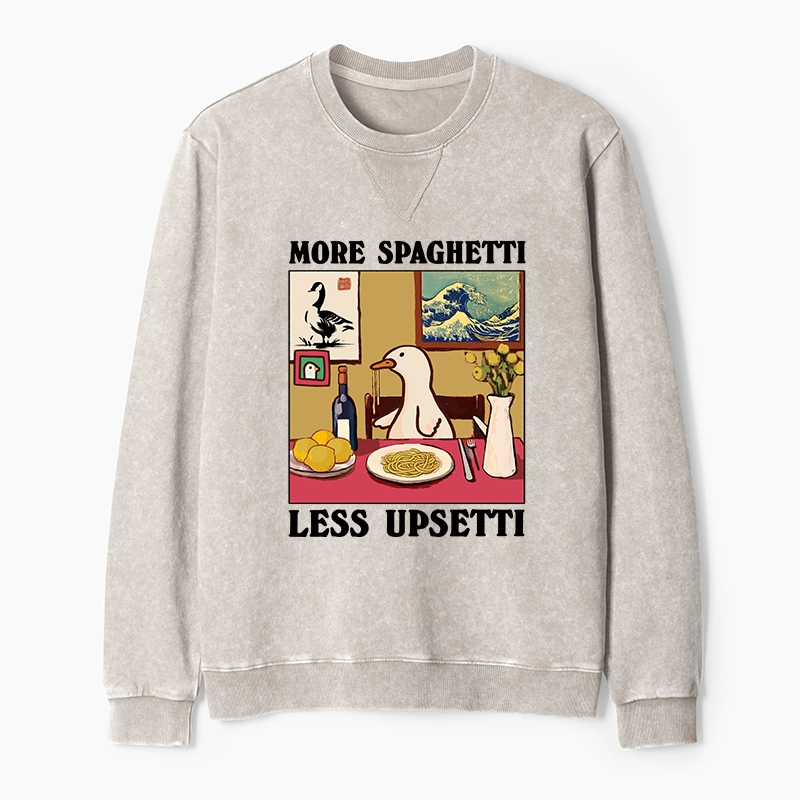 Tokyo-Tiger More Spaghetti Less Upsetti Goose Washed Terry Sweatshirt