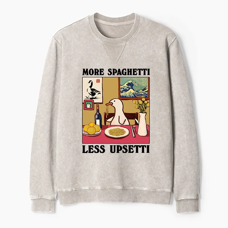 Tokyo-Tiger More Spaghetti Less Upsetti Goose Washed Terry Sweatshirt