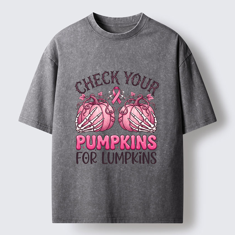 Tokyo-Tiger Halloween Pumpkin Breast Cancer Awareness Washed T-Shirt