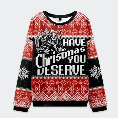 Tokyo-Tiger Krampus Takes Children Christmas Ugly Sweatshirt