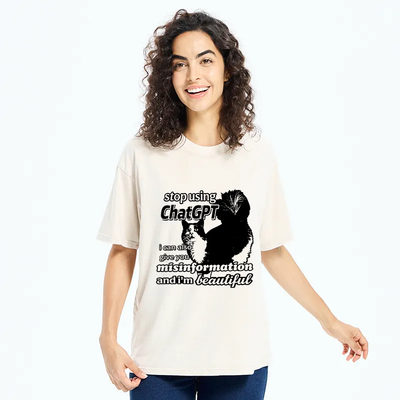 Tokyo-Tiger Stop Using Chatgpt Washed T-Shirt