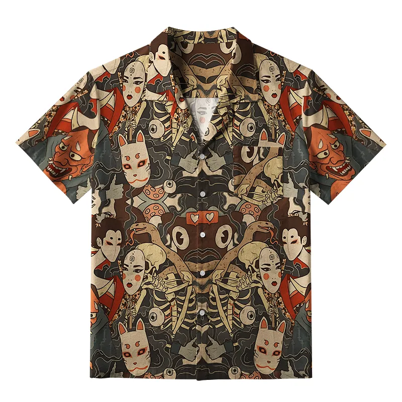 Tokyo-Tiger Japanese Geisha And Yokai Aloha Hawaiian Shirt Sale