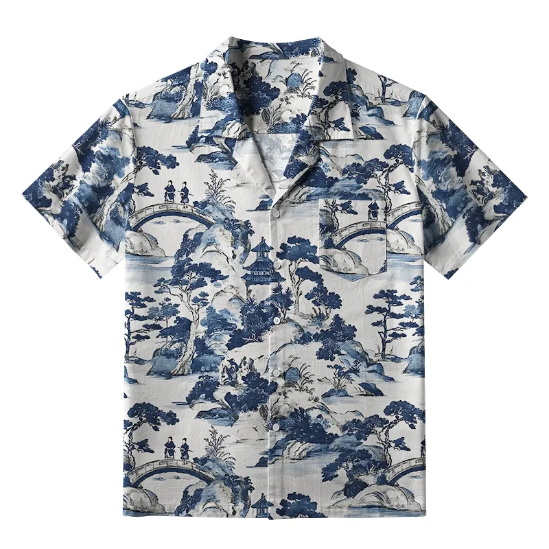 Tokyo-Tiger Bridge Over Tranquil Waters Aloha Hawaiian Shirt