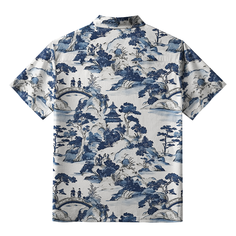 Tokyo-Tiger Bridge Over Tranquil Waters Button-up Shirt
