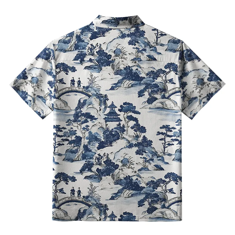 Tokyo-Tiger Bridge Over Tranquil Waters Button-up Shirt