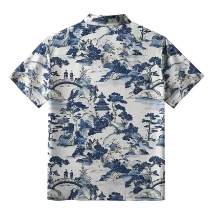 Tokyo-Tiger Bridge Over Tranquil Waters Button-up Shirt