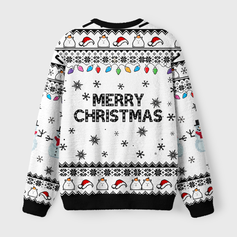Tokyo-Tiger Funny Stacked Cat X‑mas Tree Fuzzy Christmas Ugly Sweatshirt