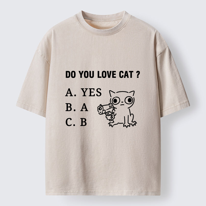 Tokyo-Tiger Funny Cat Quiz Meme Washed T-Shirt