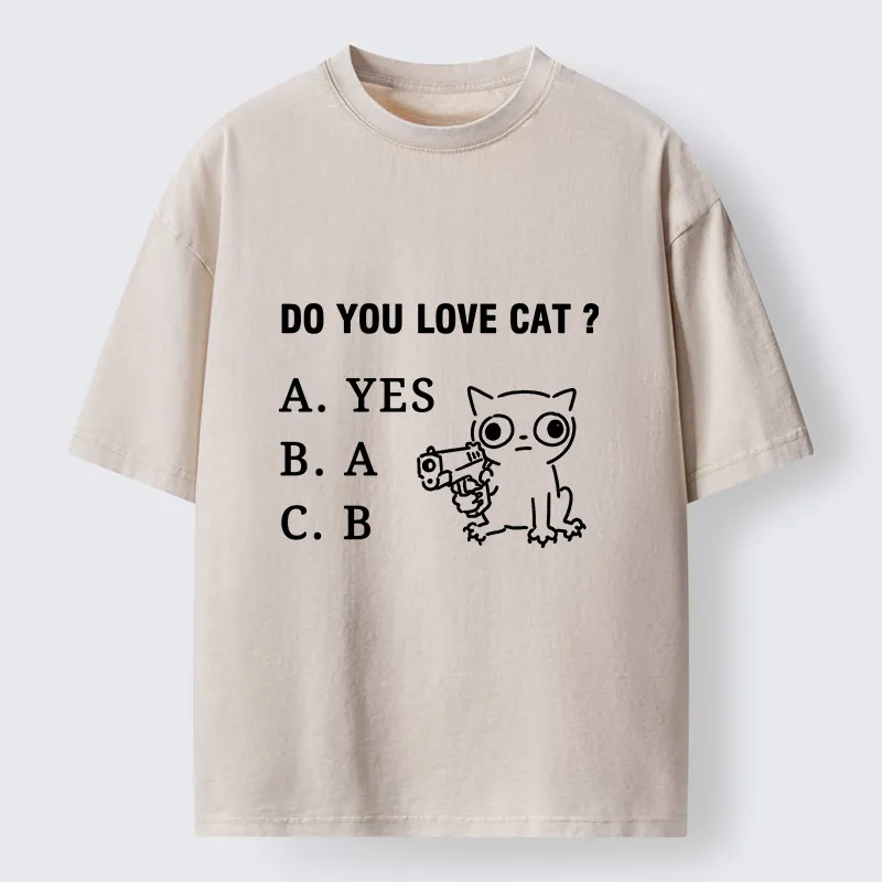Tokyo‑Tiger Funny Cat Quiz Meme Washed T‑Shirt Sale