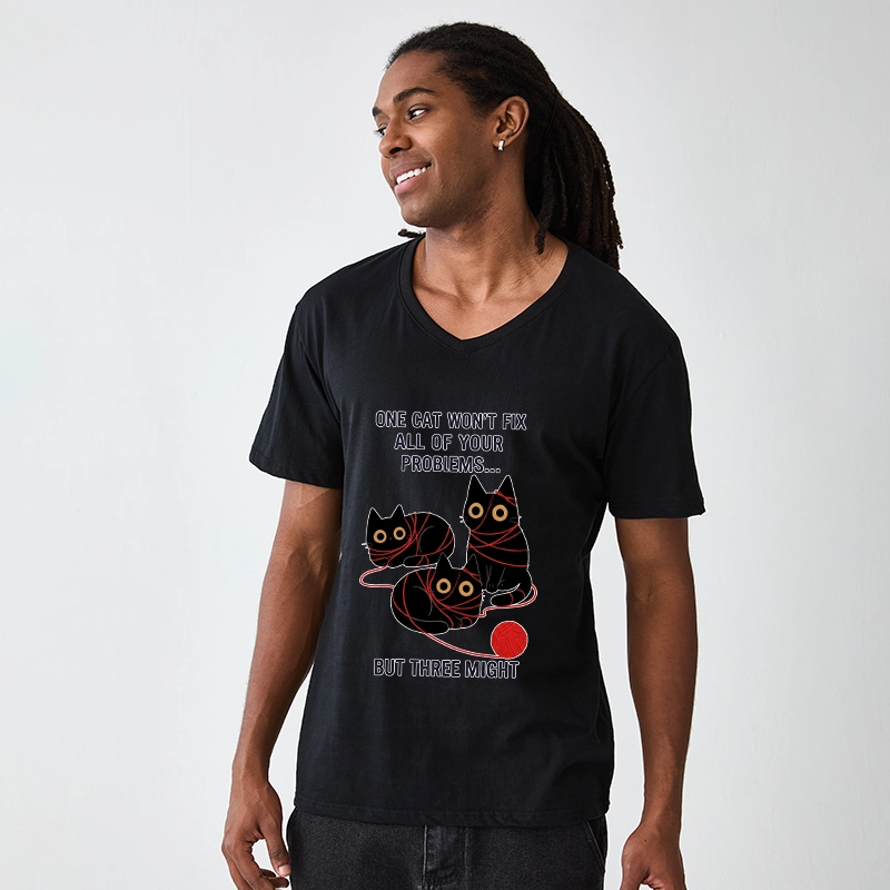 Tokyo-Tiger Three Cats Fix All Problems V-Neck Classic T-Shirt