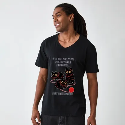 Tokyo-Tiger Three Cats Fix All Problems V-Neck Classic T-Shirt