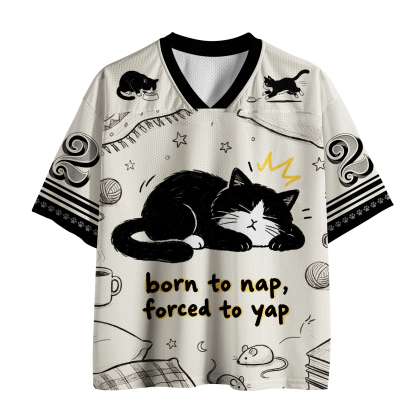 Tokyo-Tiger Cute Lazy Cat Funny Meme Mesh Jersey
