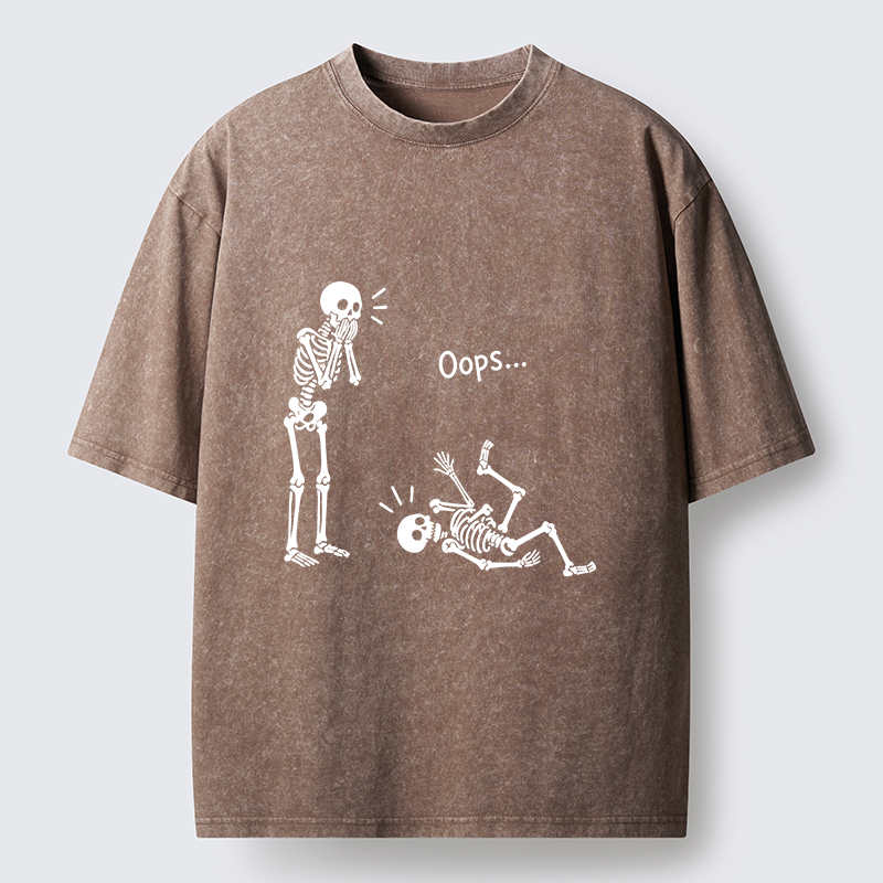 Tokyo‑Tiger Silly Skeleton Vibe Washed T‑Shirt