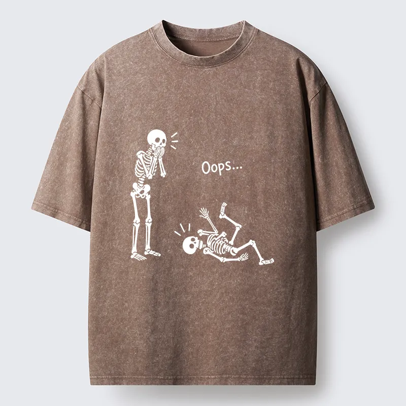 Tokyo‑Tiger Silly Skeleton Vibe Washed T‑Shirt