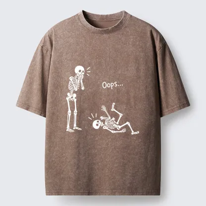Tokyo‑Tiger Silly Skeleton Vibe Washed T‑Shirt