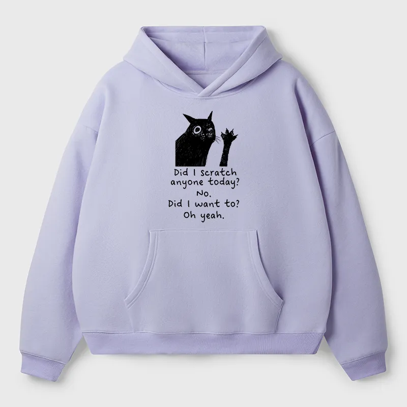 Tokyo-Tiger Black Cat Scratches People Adult Fleece Hoodie