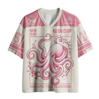 Tokyo-Tiger Octopus Sakura Waltz Mesh Jersey