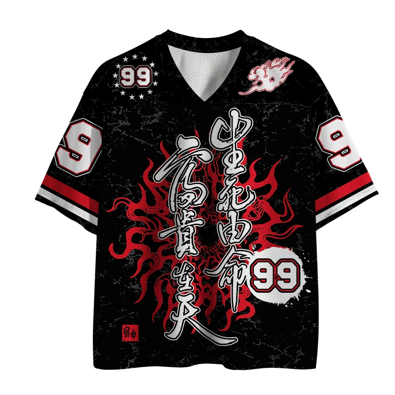 Tokyo-Tiger Chinese Proverbs Mesh Jersey