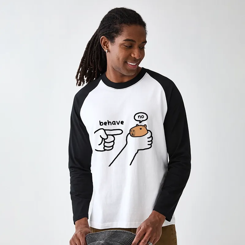 Tokyo-Tiger Dishonest Capybara Raglan Long Sleeve T-shirt