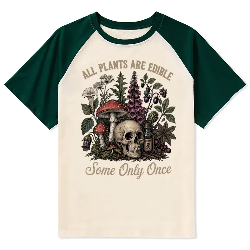 Tokyo-Tiger Poisonous Plants And Skull Dark Humor Raglan T-shirt Sale