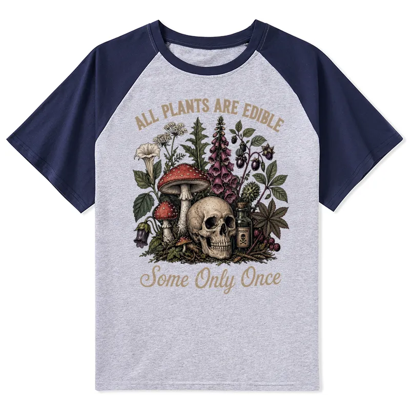 Tokyo-Tiger Poisonous Plants And Skull Dark Humor Raglan T-shirt Sale