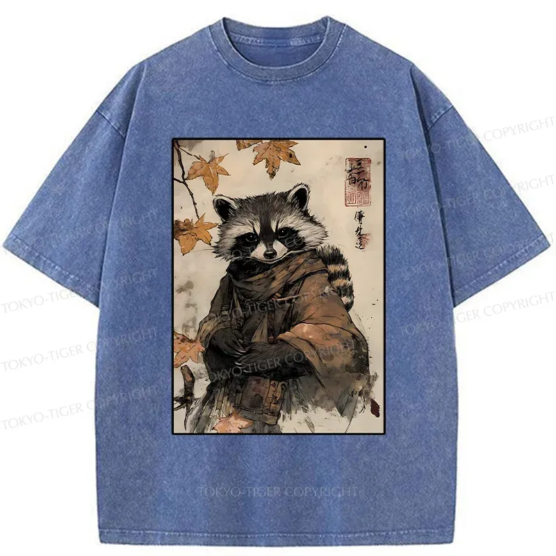 Tokyo-Tiger Raccoon Ninja Washed T-Shirt